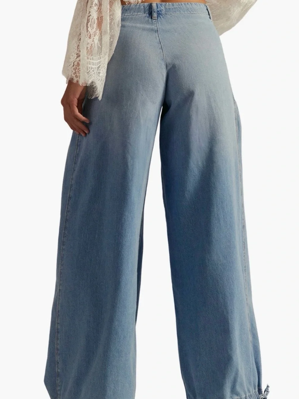 Free People 
We The Free Lotus High Waist Tie Hem Barrel Leg NWT Sz. 29 - Picture 2 of 6